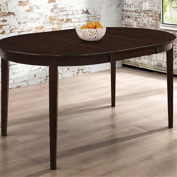 Asian Hardwood Table, Cappuccino, Oval, Leaf Extension, Decorative Element Cappuccino Oval Dining Table With A Stable Construction