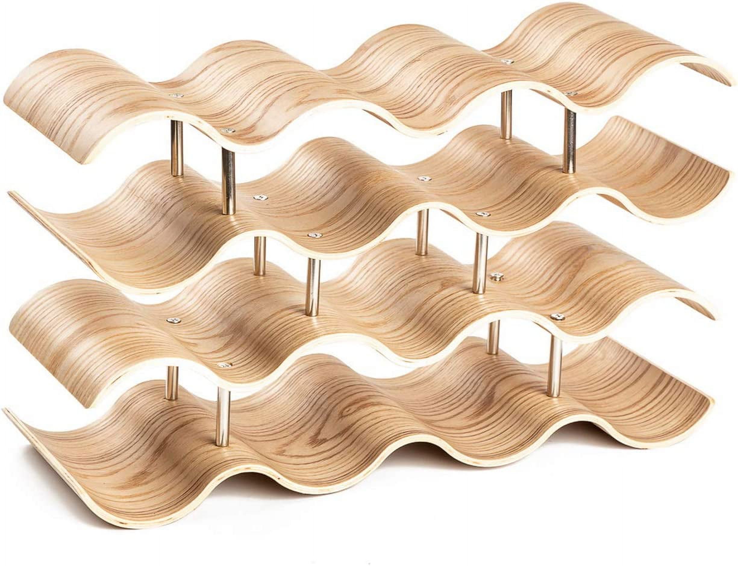 Asian Home 14 Bottle 4Tier Wave Desktop Wine Rack Freestanding