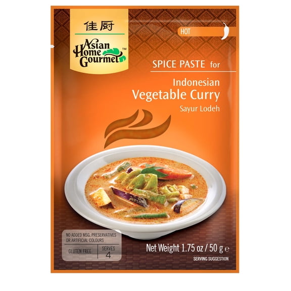 Asian Home Gourmet Spice Paste for Indonesian Vegetable Curry (Sayur Lodeh) 1.75 oz (Pack of 12)