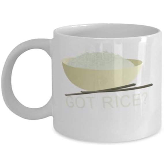 Ramen Lover 11 oz Coffee Mug - Got Rice? White Ceramic Gift