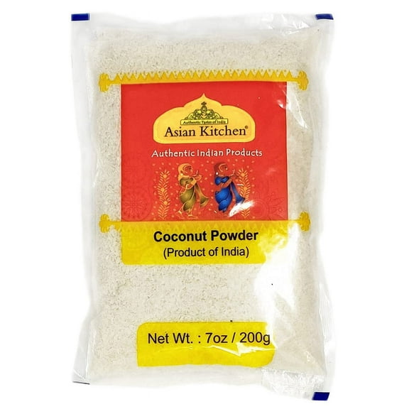 Asian Kitchen Coconut Fine Powder (Desiccated, Macaroon Cut) 7oz (200g) Raw (uncooked, unsweetened) ~ All Natural | Vegan | Gluten Friendly