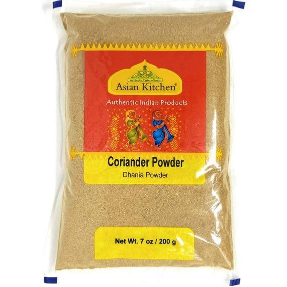 Asian Kitchen Coriander Ground Powder (Indian Dhania) Spice, 7oz (200g) ~ All Natural, Salt-Free | Vegan | No Colors | Gluten Friendly | NON-GMO | Indian Origin