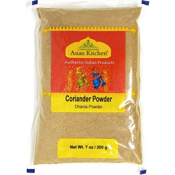 Asian Kitchen Coriander Ground Powder (Indian Dhania) Spice, 7oz (200g) ~ All Natural, Salt-Free | Vegan | No Colors | Gluten Friendly | NON-GMO | Indian Origin
