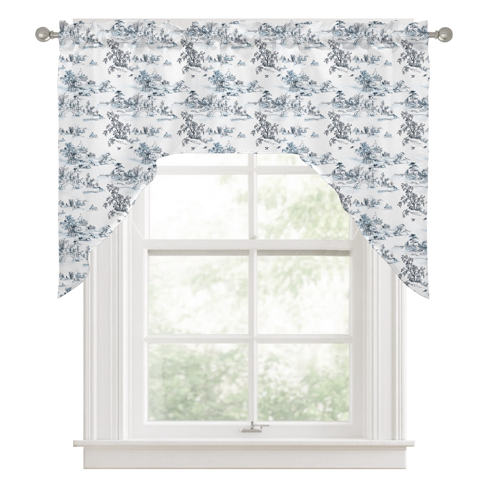 Asian Kitchen Curtains Swag Valance for Windows/Bathroom/Cafe, Oriental ...