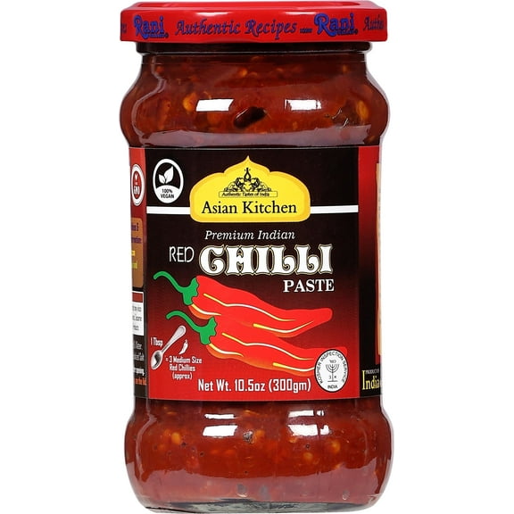 Asian Kitchen Red Chilli Cooking Paste 10.58oz (300g) ~ Vegan | Glass Jar | Gluten Free | NON-GMO | No Colors | Indian Origin