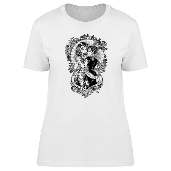 Asian Lady Of Fashion Beauty T-Shirt Women -Image by Shutterstock, Female Medium