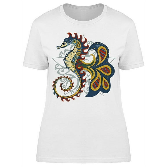 Asian Like Style Seahorse Design T-Shirt Women -Image by Shutterstock, Female Large