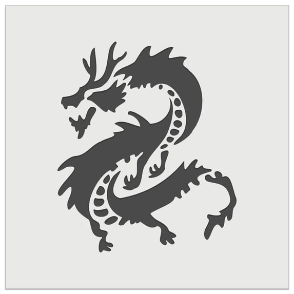 Asian Long Dragon Chinese Mythological Creature DIY Cookie Wall Craft Stencil - 3.5 Inch