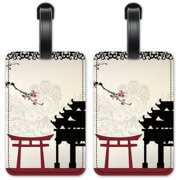 Asian - Luggage ID Tags / Suitcase Identification Cards - Set of 2