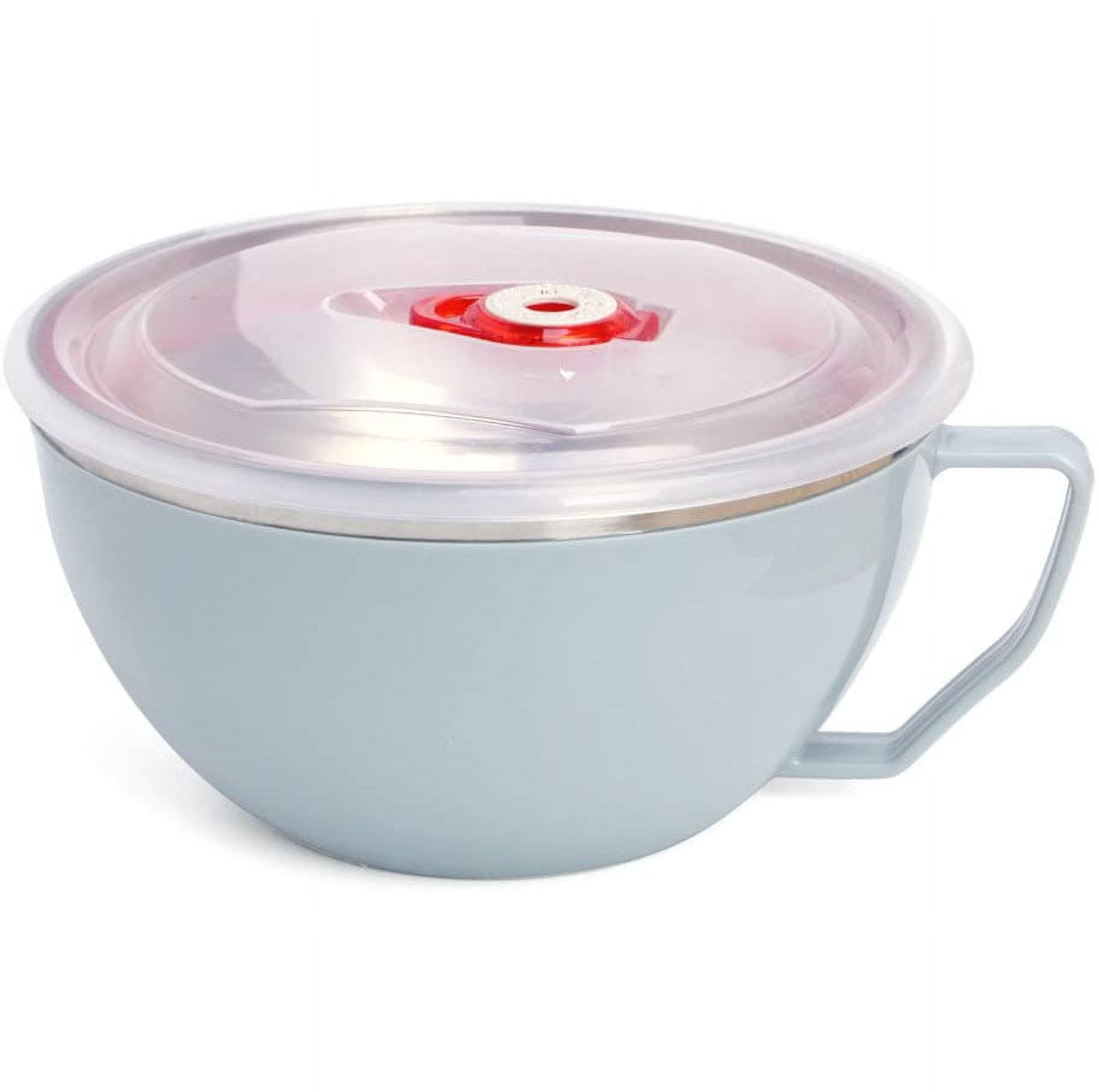 Microwavable Ceramic Noodle Bowl With Lid - 3.5 Cup Capacity, Butterfly Flowers Design, Oven/Dishwasher Safe - View #2