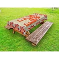 thumbnail image 1 of Asian Outdoor Tablecloth, Elephant in Paisley Floral Drawing Ethnic Eastern Style Traditional Ornament, Decorative Washable Fabric Picnic Table Cloth, 58 X 84 Inches,Orange Red White, by Ambesonne, 1 of 2
