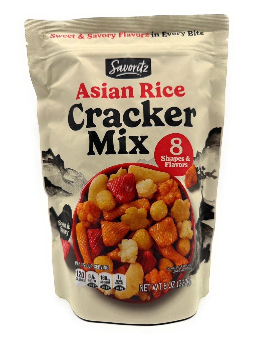 Savoritz Asian Rice Crackers Mix Sweet and Savory Flavors Pack of