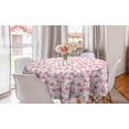 thumbnail image 1 of Asian Round Tablecloth, Gentle Cherry Blossom Sakura Flower Spring Season Inspired Japanese Foliage Love, Circle Table Cloth Cover for Dining Room Kitchen Decor, 60", Pale Pink Blush, by Ambesonne, 1 of 2