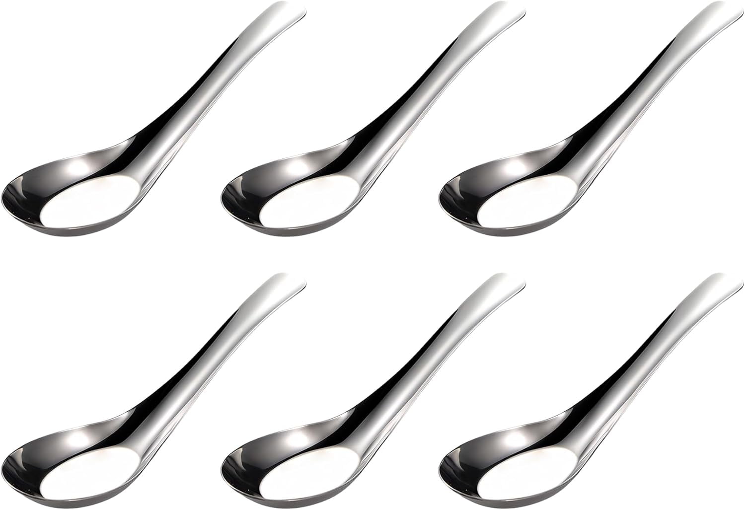 Asian Soup Spoons Stainless Steel: 5.5 Inch Ramen Spoons,Chinese Soup ...
