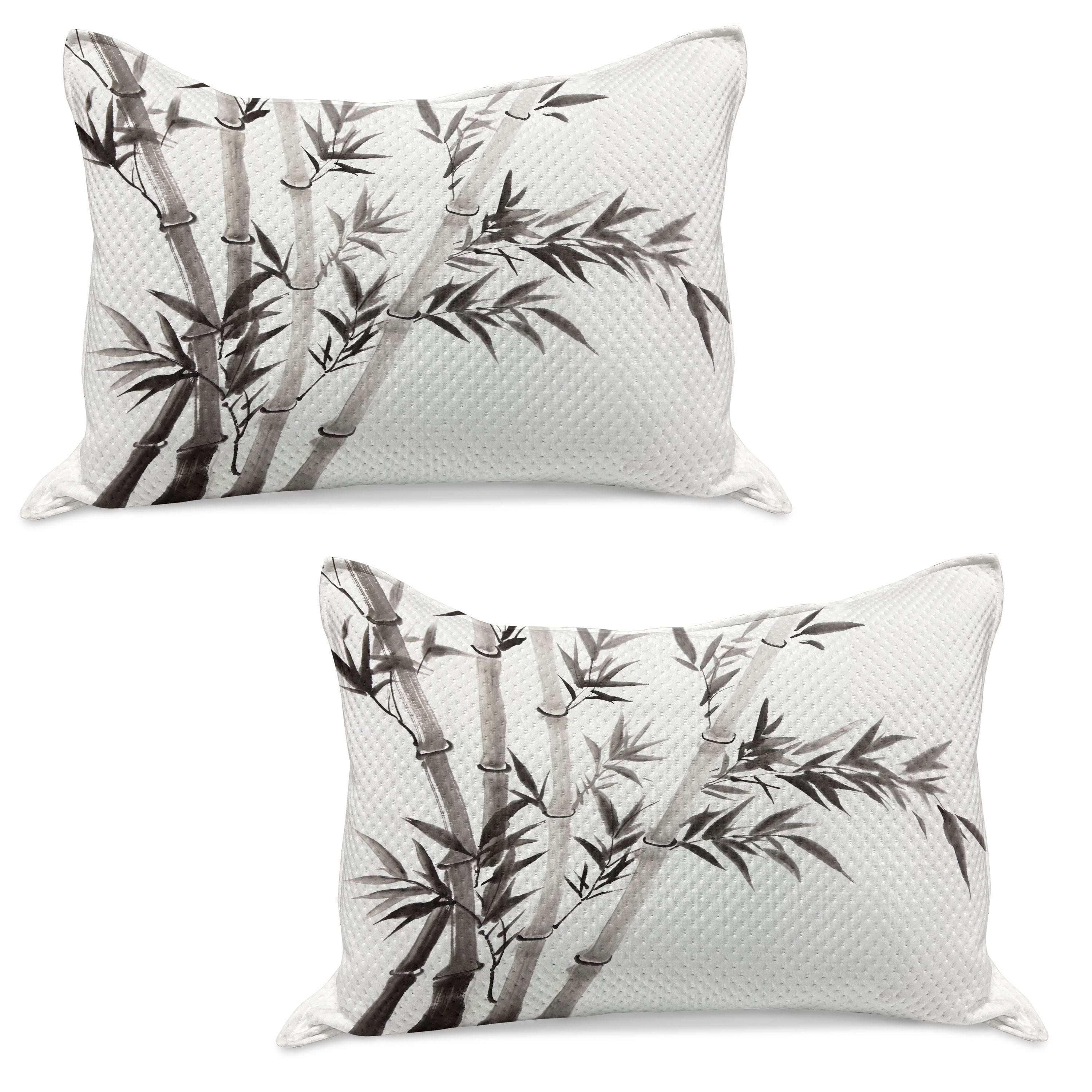 Asian Themed Knitted Quilt Pillowcover Set of 2, Traditional Leaves