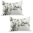 thumbnail image 1 of Asian Themed Knitted Quilt Pillowcover Set of 2, Traditional Leaves Meaning Wisdom Growth Renewal Unleash Your Power Art, Standard Queen Pillow Sham Bedroom, 30" x 20", White and Grey, by Ambesonne, 1 of 1