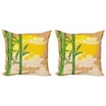 thumbnail image 1 of Ambesonne East Throw Pillow Cover 2 Pack, Exotic Full Moon Clouds Look, 20", Yellow Green Pale Brown, 1 of 2