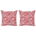 thumbnail image 1 of Ambesonne Colorful Throw Pillow Cover 2 Pack, Retro, 18", Mauve Rose Red, 1 of 5
