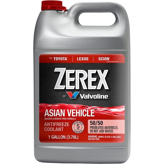 Asian Vehicle Red Silicate and Borate Free 50/50 Prediluted Ready-to-Use Antifreeze/Coolant 1 GA