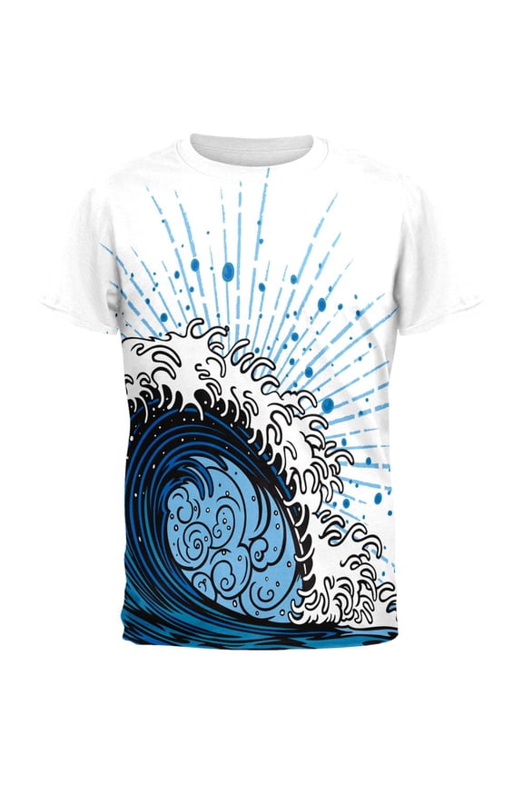 Asian Wave All Over Adult T-Shirt - Small