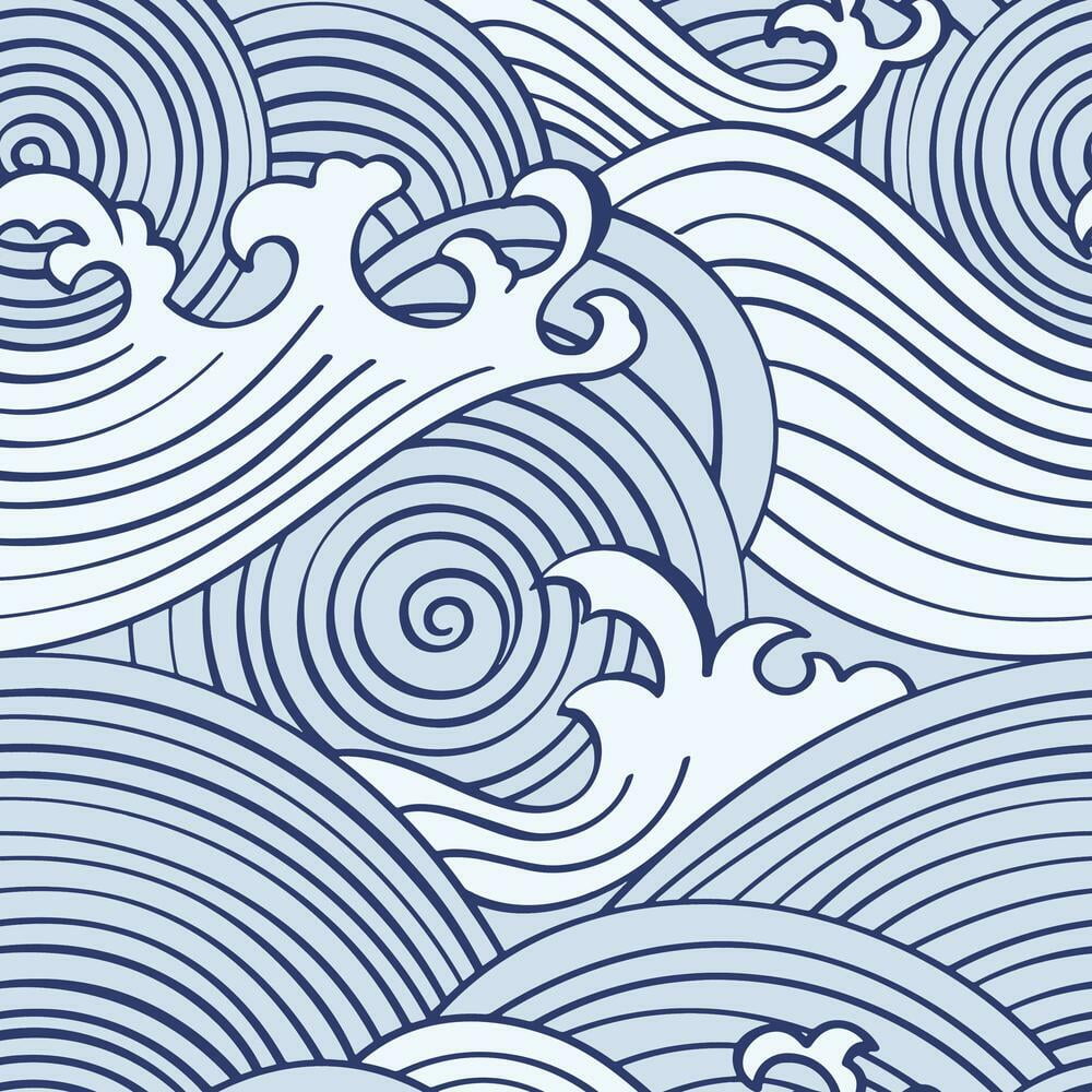 Asian Waves Peel & Stick Wallpaper