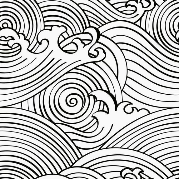 Asian Waves Peel & Stick Wallpaper