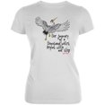 thumbnail image 1 of Asian Whooping Crane Inspirational Quote Juniors Soft T Shirt White LG, 1 of 1