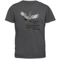 thumbnail image 1 of Asian Whooping Crane Inspirational Quote Mens T Shirt Dark Heather 5X-LG, 1 of 1
