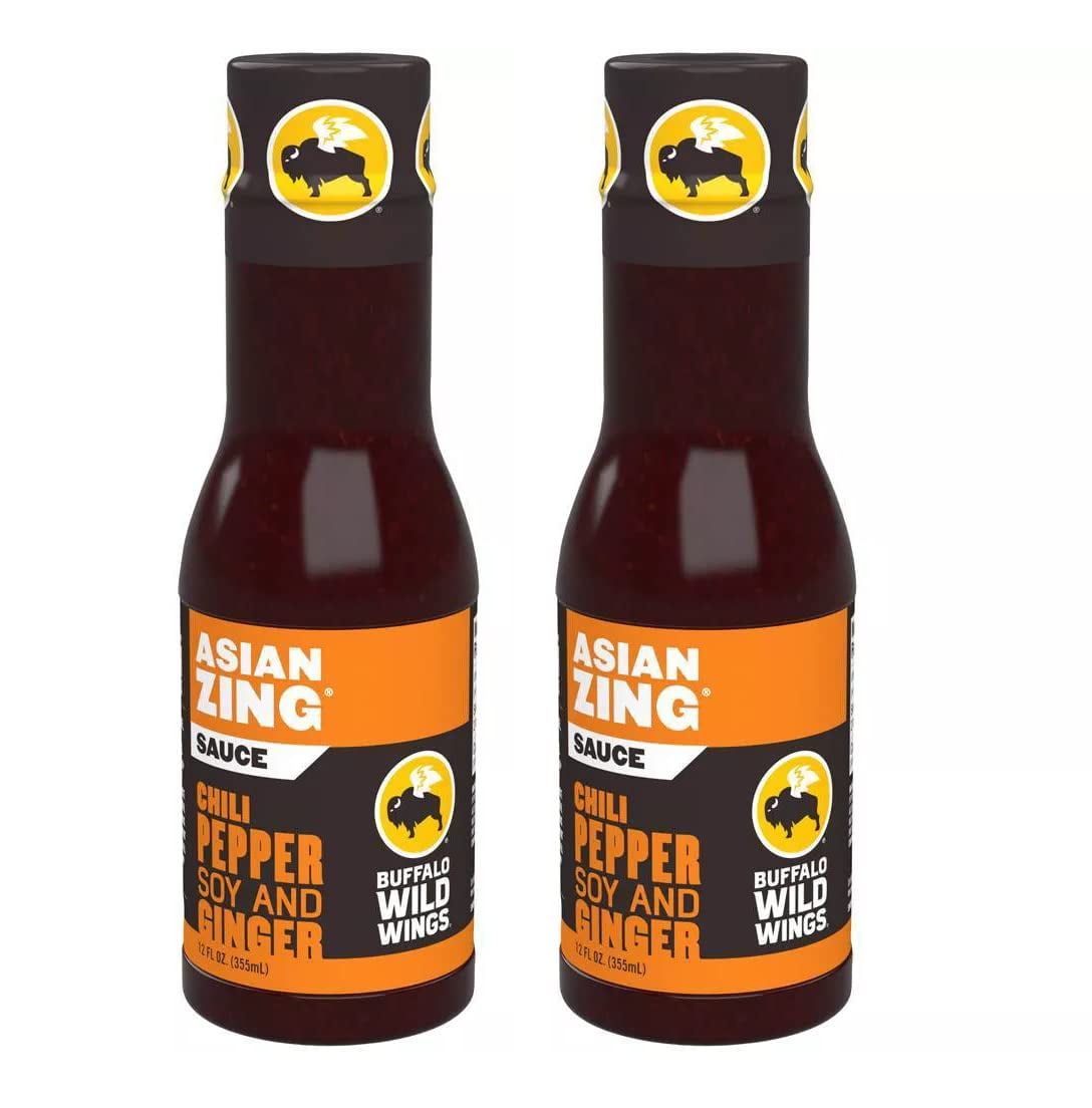Asian Zing Sauce Chili with Pepper Soy & Ginger - 2 Bottles 12 fl.oz ( 355g) each. By Buffalo Wild Wings