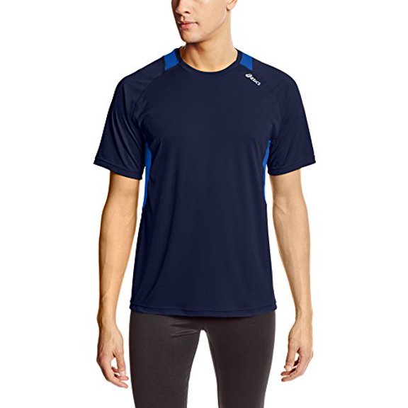 Asics Men's Favorite Short Sleeve Top, True Navy/New Blue, Large