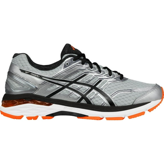 Asics Men's Gt-2000 5 Silver / Black Hot Orange Ankle-High Running Shoe - 9.5M