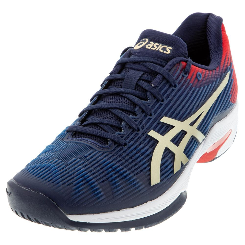 Asics Men`s Solution Speed FF Tennis Shoes Peacoat and Champagne ( 8 Peacoat and Champagne
