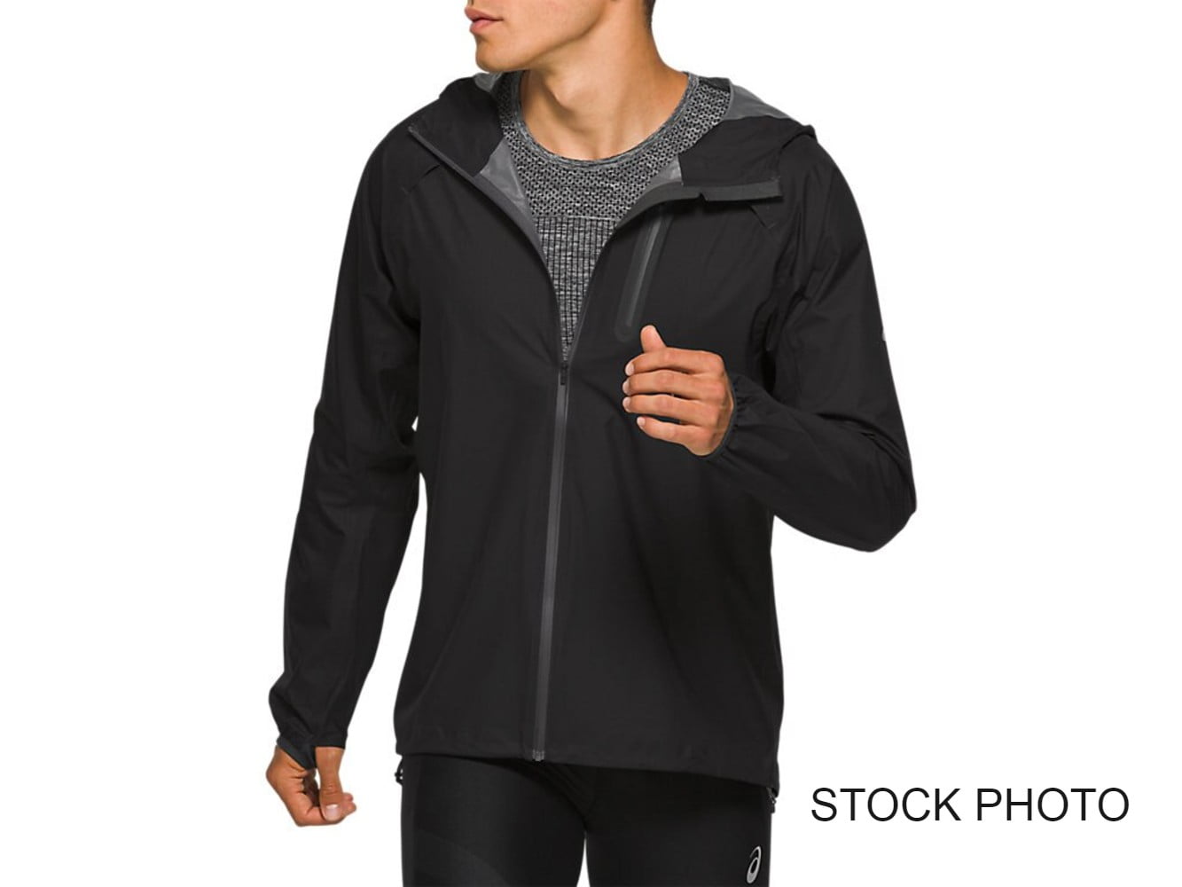 Asics Men's Waterproof Running Jacket, Black, 3XL