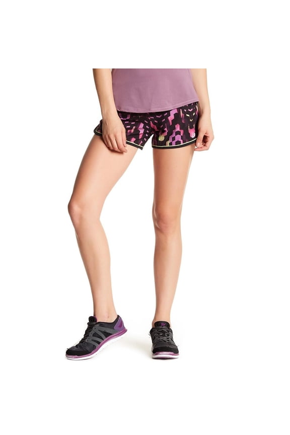 Purple Black Women's Printed Pull-On Activewear Shorts $40