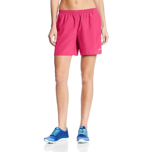 Asics Women s 5 Inch Core Pocketed Athletic Shorts Pink Blue