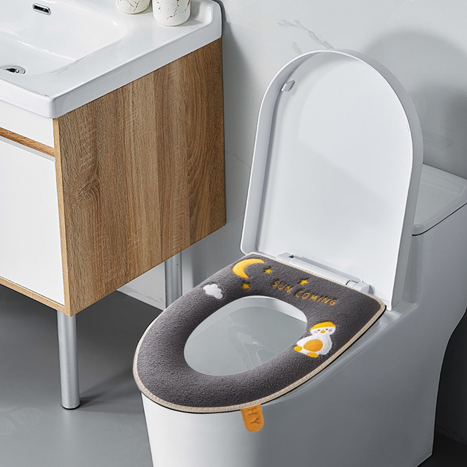 Asiento De Inodoro Con Cremallera, Modelo Para El Hogar, Bordado, Para