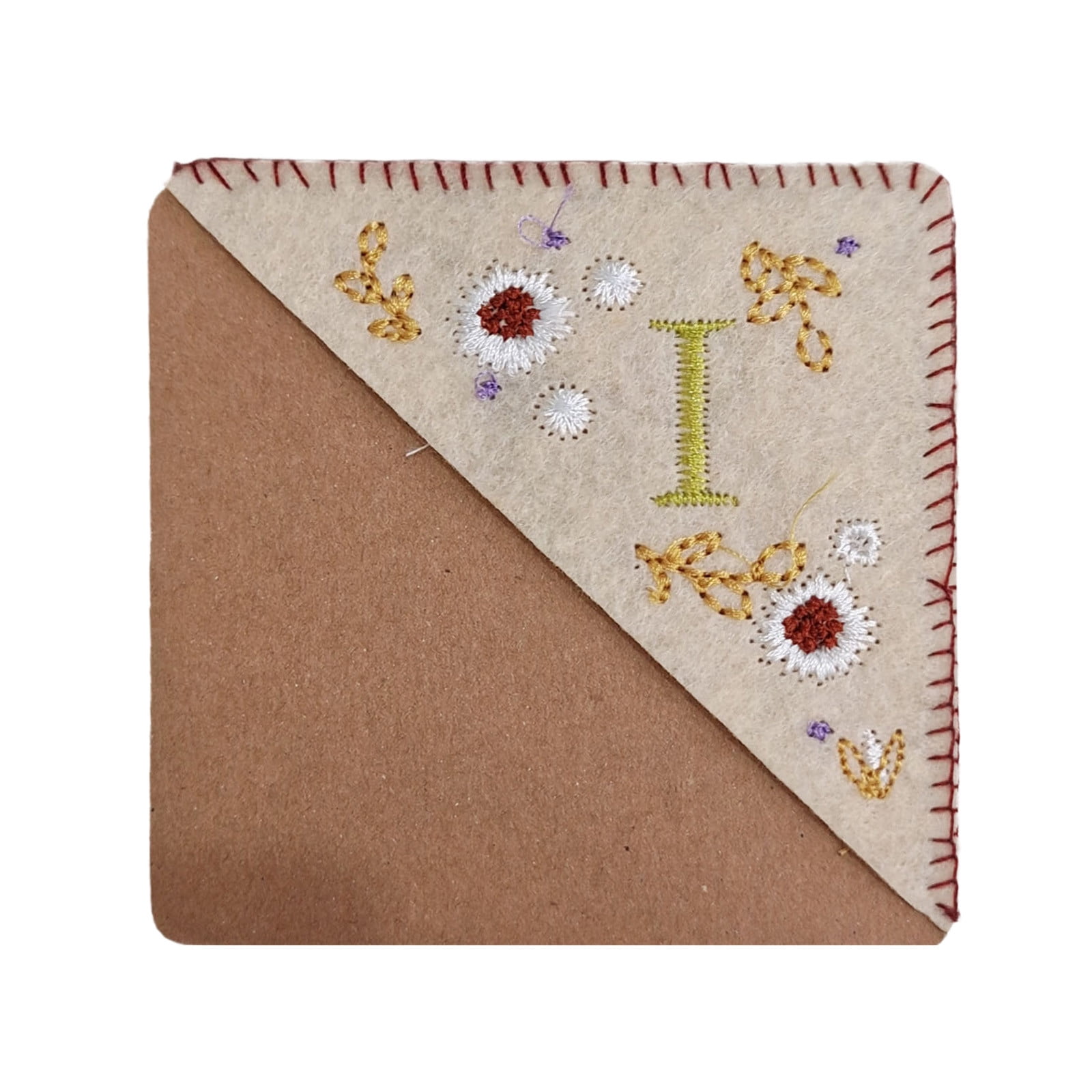 Asija 26 Letters Elegant Personalized Hand Embroidered Corner Bookmark
