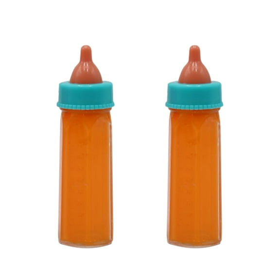 Asija 2PC Baby Doll Bottles with Disappearing Milk, Magic Tricks Wonderful Milk Bottle, Orange Juice Disappeared Children Toys Props Stage Performance 60ml