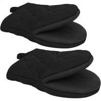 Asija Short Oven Mitts, Oven Gloves Cooking Mitts Pair Heat Resistant, Pot Holder with Non-Slip Grip and Hanging Loop, Set of 2pcs