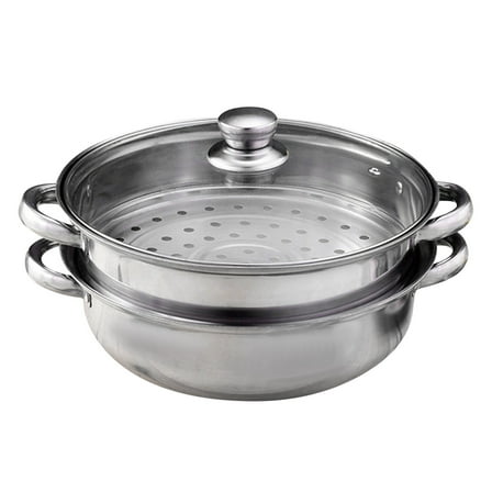 Asija Steamer Pot 2 Piece Steamer Pot Stainless Steel Food Steam Cooking Vegetable Steaming Basket Kitchen Cookware Steamer Saucepot Double Boiler