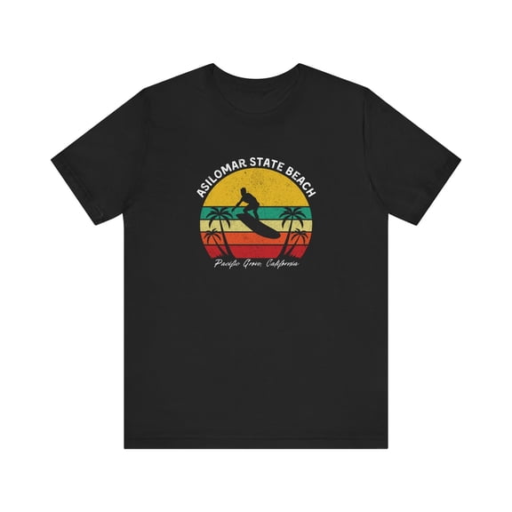 Asilomar State Beach Pacific Grove CA Surf T-Shirt Retro Sunset Surfer Men's Tee