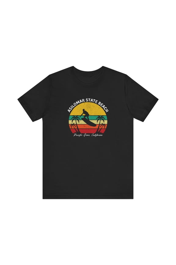 Asilomar State Beach Pacific Grove CA Surf T-Shirt Retro Sunset Surfer Men's Tee