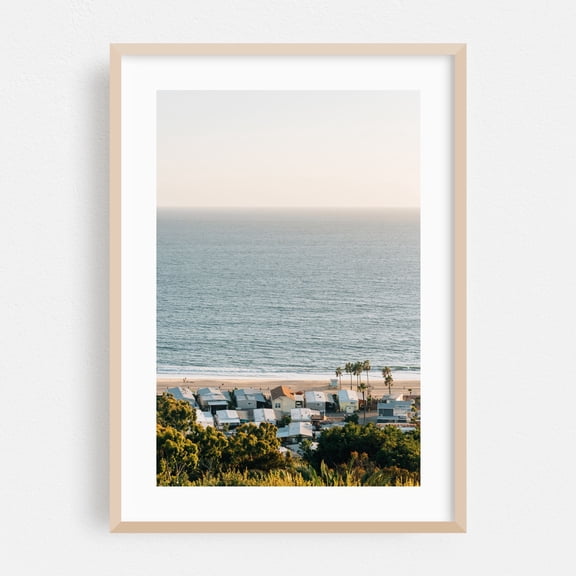 Asilomar Views 03 - Los Angeles California Photography Beach Coastal Ocean Beach House Palm Tree Tropical Minimalist Oak Framed Wall Art Print 5 x 7 inches