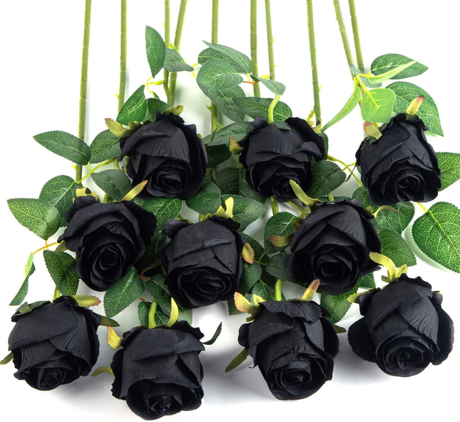 Asisol 12PCS Artificial Rose Flowers Long Stem Fake Flowers Silk Roses