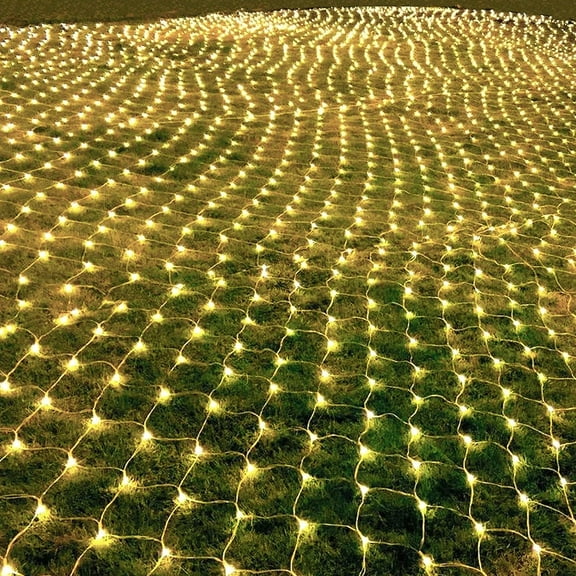 Asisol Christmas Net Lights Outdoor Mesh String Lights 5ft x 5ft 96 LED  Plug in Lights for Garden Bushes Wedding Tree Holiday Decorations, Warm White