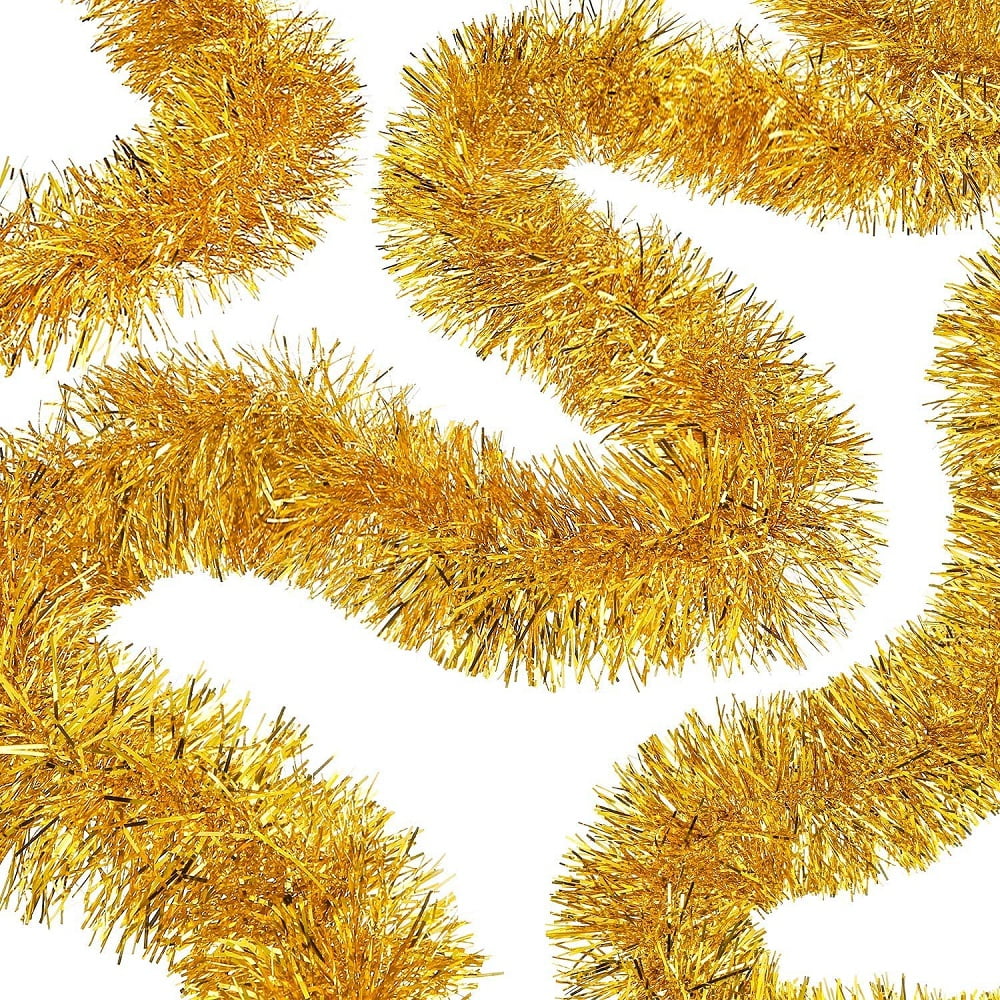 Asisol Christmas Tinsel Garland, 49FT Metallic Tinsel Twist Garland for