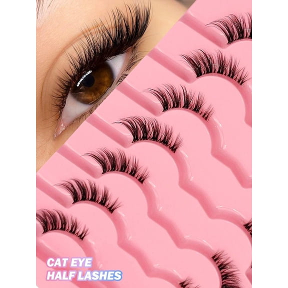 7 Pairs Transparent Delicate Natural False Eyelashes - Reusable, Lightweight & Comfortable, Create Charming Eye Makeup - Perfect For Daily Wear, Eyelash Strips, Eyelashes, False Eyelashes