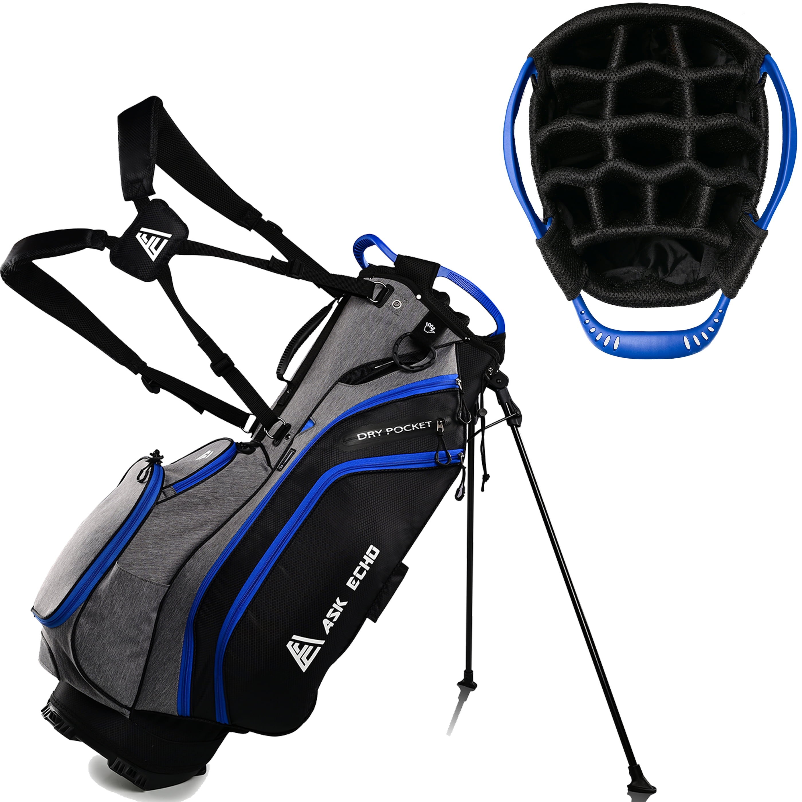 Ask Echo Lightweight Golf Stand Bag with 14 Way Full Length Dividers ,9