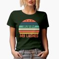 thumbnail image 1 of Ask Me About My Lashes, Eyelash Quote, Beauty Themed Merch Gift for Makeup Artist or Lovers, Cosmetologists & Beauticians, Military Green T-Shirt, Medium, 1 of 5