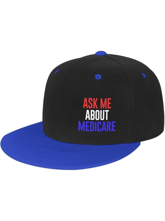 Ask Me About Medicare Gifts Trucker Hat Baseball Cap Men Running Hat Women Sun Hat Dad Hat Ponytail Hat White